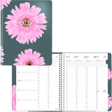 Blueline&reg; Timanager&reg; Planifi-Action&reg; Pink Ribbon Weekly Planner Twin Wire Soft Cover 8-1/2" x 6-3/4" Flexible Cover Pink Bilingual