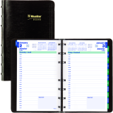 Blueline&reg; MiracleBind&trade; Daily Diary Soft Cover 8" x 5" Bilingual Black