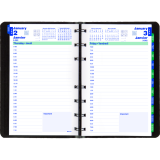 Blueline&reg; MiracleBind&trade; Daily Diary Soft Cover 8" x 5" Bilingual Black