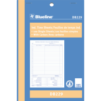 Blueline&reg; Carbon Time Sheet 100 sheets 5-3/8" x 8" Bilingual