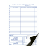 Blueline&reg; Carbon Time Sheet 100 sheets 5-3/8" x 8" Bilingual
