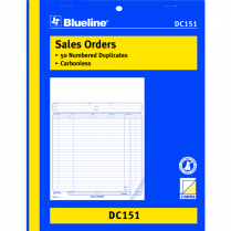 Blueline&reg; Sales Orders 2-part 8-1/2" x 11" English