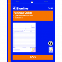 Blueline&reg; Purchase Orders 3-part 8-1/2x11" English