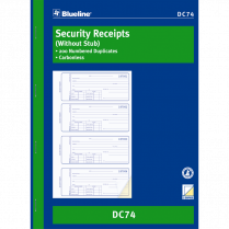 Blueline&reg; Security Receipts 2-part 4/page 10-7/8" x 8" English