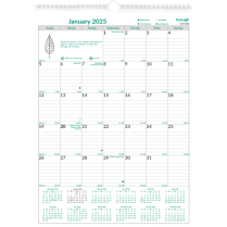 Brownline&reg; EcoLogix&reg; Monthly Wall Calendar 12" x 17" English