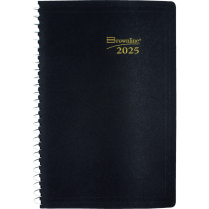Brownline&reg; Essential Daily Planner 1PPD 8" x 5" English Black