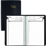 Brownline&reg; Essential Daily Planner 1PPD 8" x 5" English Black