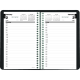 Brownline&reg; Essential Daily Planner 1PPD 8" x 5" English Black