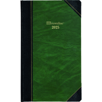 Brownline&reg; Traditional Daily Diary Hard Cover 13-3/8" x 8" English Green