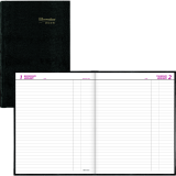 Brownline&reg; Traditional Daily Hard Cover Bound Journal 10" x 7-7/8" Black English