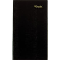 Brownline&reg; Traditional Daily Hard Cover Bound Journal 13-3/8" x 7-7/8" Black English