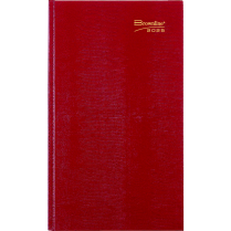 Brownline&reg; Traditional Daily Hard Cover Bound Journal 13-3/8" x 7-7/8" Red English