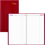 Brownline&reg; Traditional Daily Hard Cover Bound Journal 13-3/8" x 7-7/8" Red English