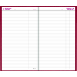 Brownline&reg; Traditional Daily Hard Cover Bound Journal 13-3/8" x 7-7/8" Red English