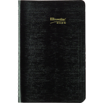 Brownline&reg; Essential Weekly Diary Twin Wire Flexible Cover 8" x 5" English Black