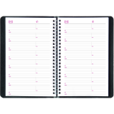 Brownline&reg; Essential Weekly Diary Twin Wire Flexible Cover 8" x 5" English Black