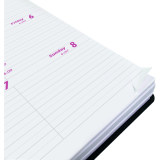 Brownline&reg; Essential Weekly Diary Twin Wire Flexible Cover 8" x 5" English Black