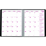 Brownline&reg; Essential Monthly Diary 14 Month Twin Wire 8-7/8" x 7-1/8" English Black
