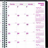 Brownline&reg; Essential Monthly Diary 14 Month Twin Wire 8-7/8" x 7-1/8" English Black