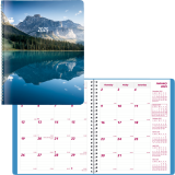 Brownline&reg; Mountain Monthly Planner 8-7/8" x 7-1/8" English Blue