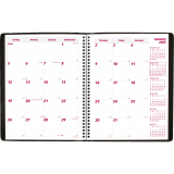 Brownline&reg; Essential Monthly Diary 14 Month Twin Wire 11" x 8-1/2" English Black