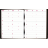 Brownline&reg; Essential Monthly Diary 14 Month Twin Wire 11" x 8-1/2" English Black