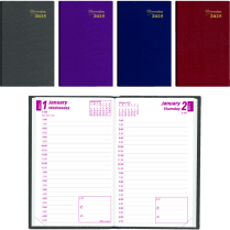 Brownline&reg; Traditional Diary Daily Pocket 4-3/4" x 3" English Assorted Colours