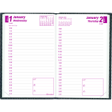 Brownline&reg; Traditional Diary Daily Pocket 4-3/4" x 3" English Assorted Colours