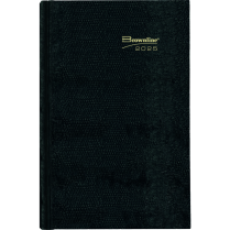 Brownline&reg; Traditional Daily Hard Cover Journal Untimed 7-1/2" x 5" English Black
