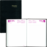 Brownline&reg; Traditional Daily Hard Cover Journal Untimed 7-1/2" x 5" English Black