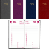 Brownline&reg; Traditional Daily Pocket Diary 6" x 3-1/8" Assorted Colours English