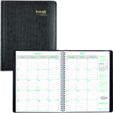 Brownline&reg; EcoLogix&reg; Monthly Planner 11" x 8-1/2" English Black