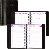 Brownline&reg; Essential Daily Diary Twin Wire 8" x 5" English Black