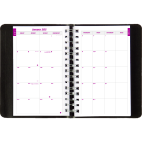 Brownline&reg; Essential Daily Diary Twin Wire 8" x 5" English Black