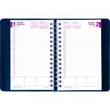 Brownline&reg; Essential Daily Diary Twin Wire 8" x 5" English Blue
