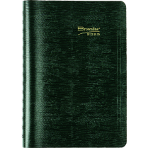 Brownline&reg; Essential Daily Diary Twin Wire 8" x 5" English Green