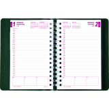 Brownline&reg; Essential Daily Diary Twin Wire 8" x 5" English Green