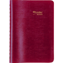Brownline&reg; Essential Daily Diary Twin Wire 8" x 5" English Red