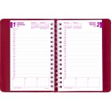 Brownline&reg; Essential Daily Diary Twin Wire 8" x 5" English Red