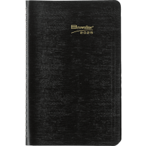 Brownline&reg; Essential Weekly Diary Soft Cover Twin Wire 8" x 5" English Black