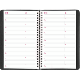 Brownline&reg; Essential Weekly Diary Soft Cover Twin Wire 8" x 5" English Black