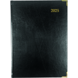 Brownline&reg; Executive Weekly Diary Hard Cover 10-3/4" x 7-3/4" Black Trilingual