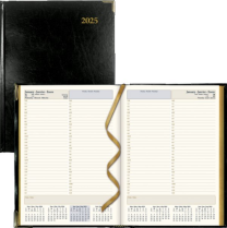 Brownline&reg; Executive Daily Diary Hard Cover 10-3/4" x 7-3/4" Trilingual Black