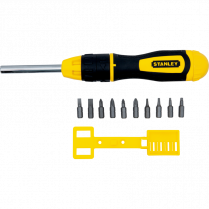 Stanley&reg; Multi-Bit Ratcheting Screwdriver Set Yellow 10/set