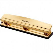 Bostitch&reg; Executive Three-Hole Punch 12 Sheets Gold