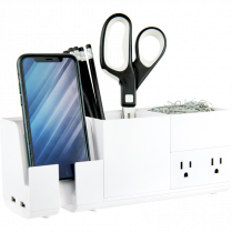 Bostitch&reg; Konnect&trade; Desk Organizer with Power White