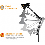 Bostitch&reg; Office Swing Arm LED Floor Lamp 72" Black