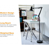 Bostitch&reg; Office Swing Arm LED Floor Lamp 72" Black