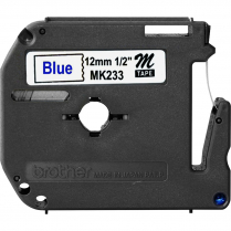 Brother P-Touch M Tape Non-Laminated 12mm Blue on White