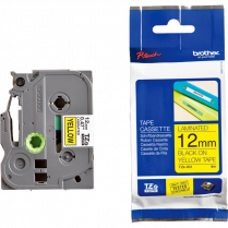 Brother&reg; P-Touch&reg; TZ Tape 1/2" Black on Yellow